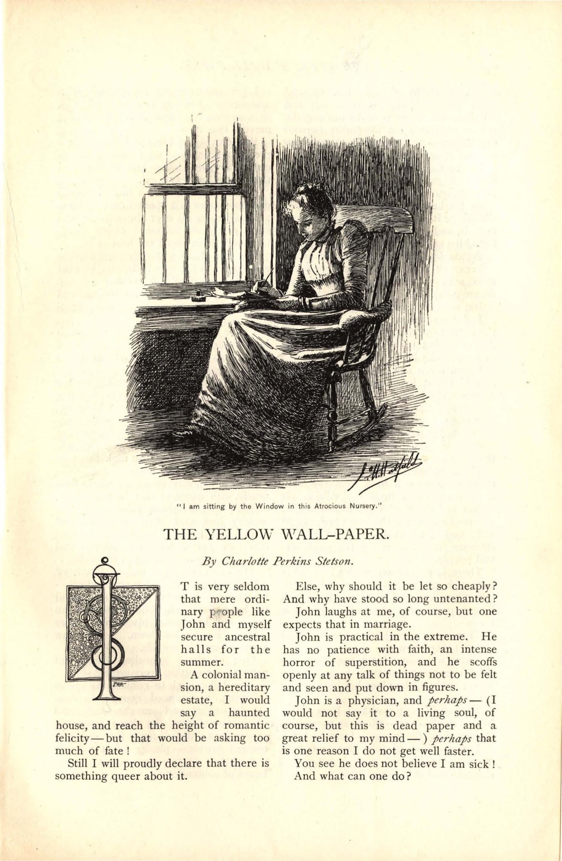 Gilman, Charlotte Perkins, The Yellow Wallpaper, 1892 facsimile (10) (10 pages)