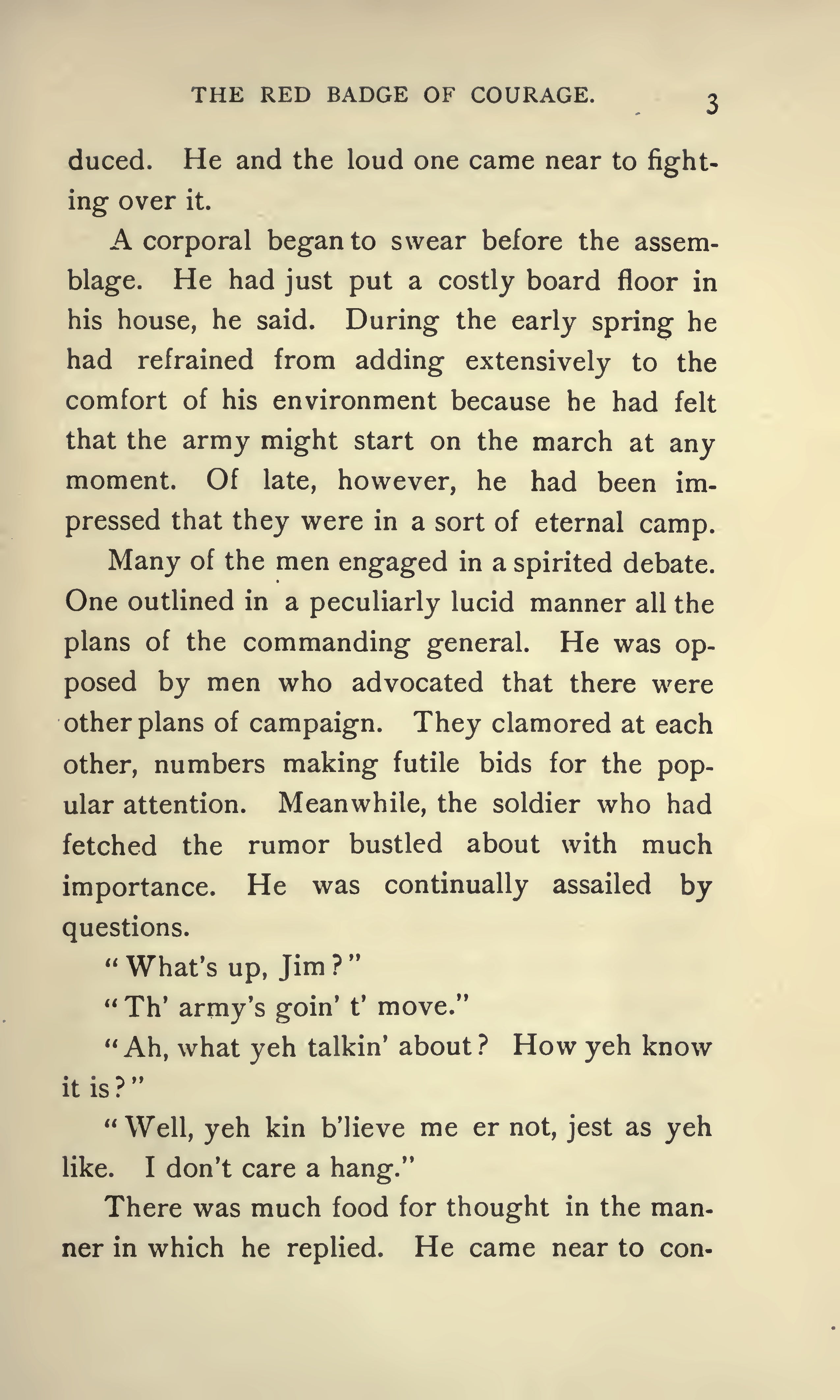 Crane, Stephen, The Red Badge of Courage, 1898 facsimile (235 pages)