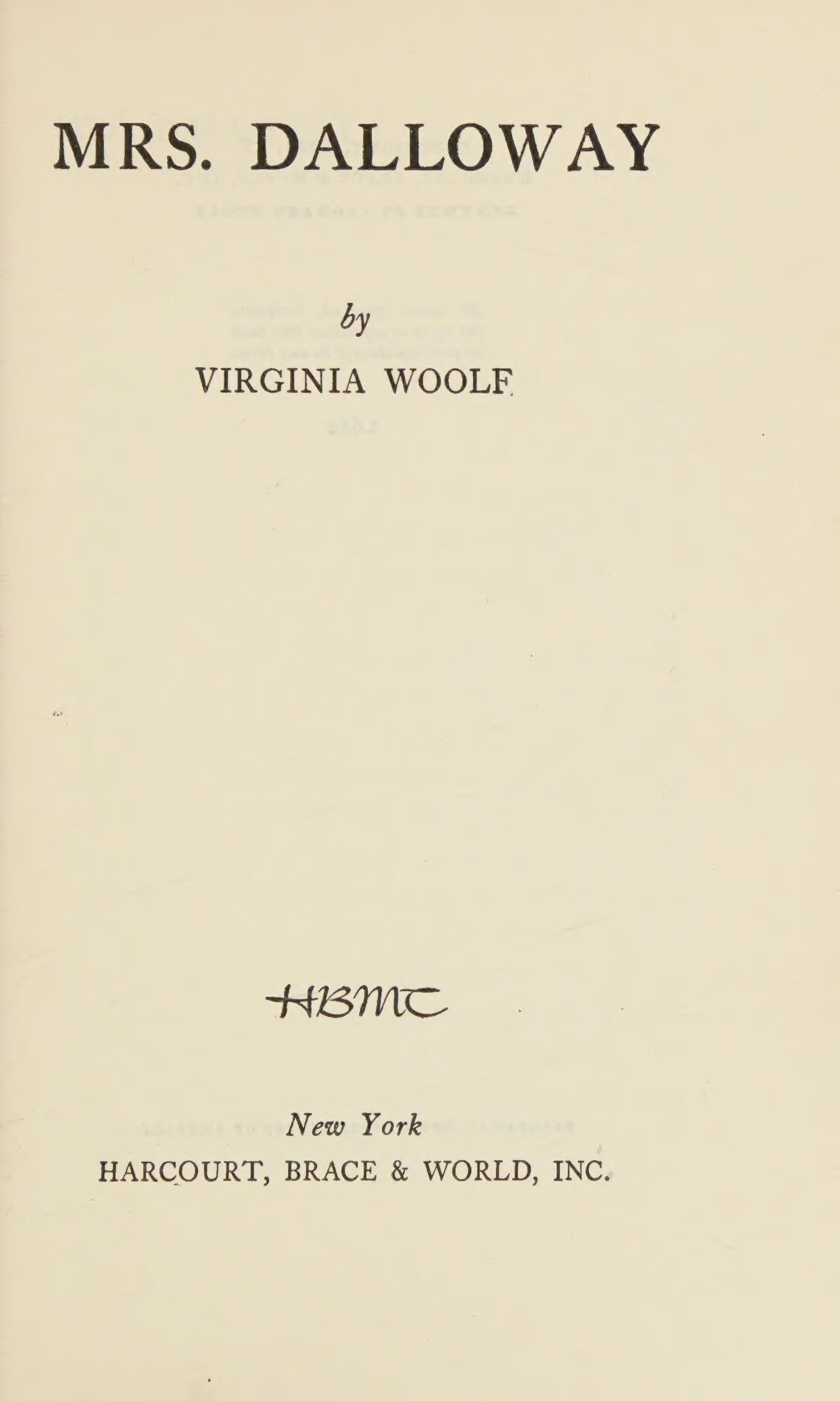 Woolf, Virginia, Mrs Dalloway, 1925 facsimile (296 pages)