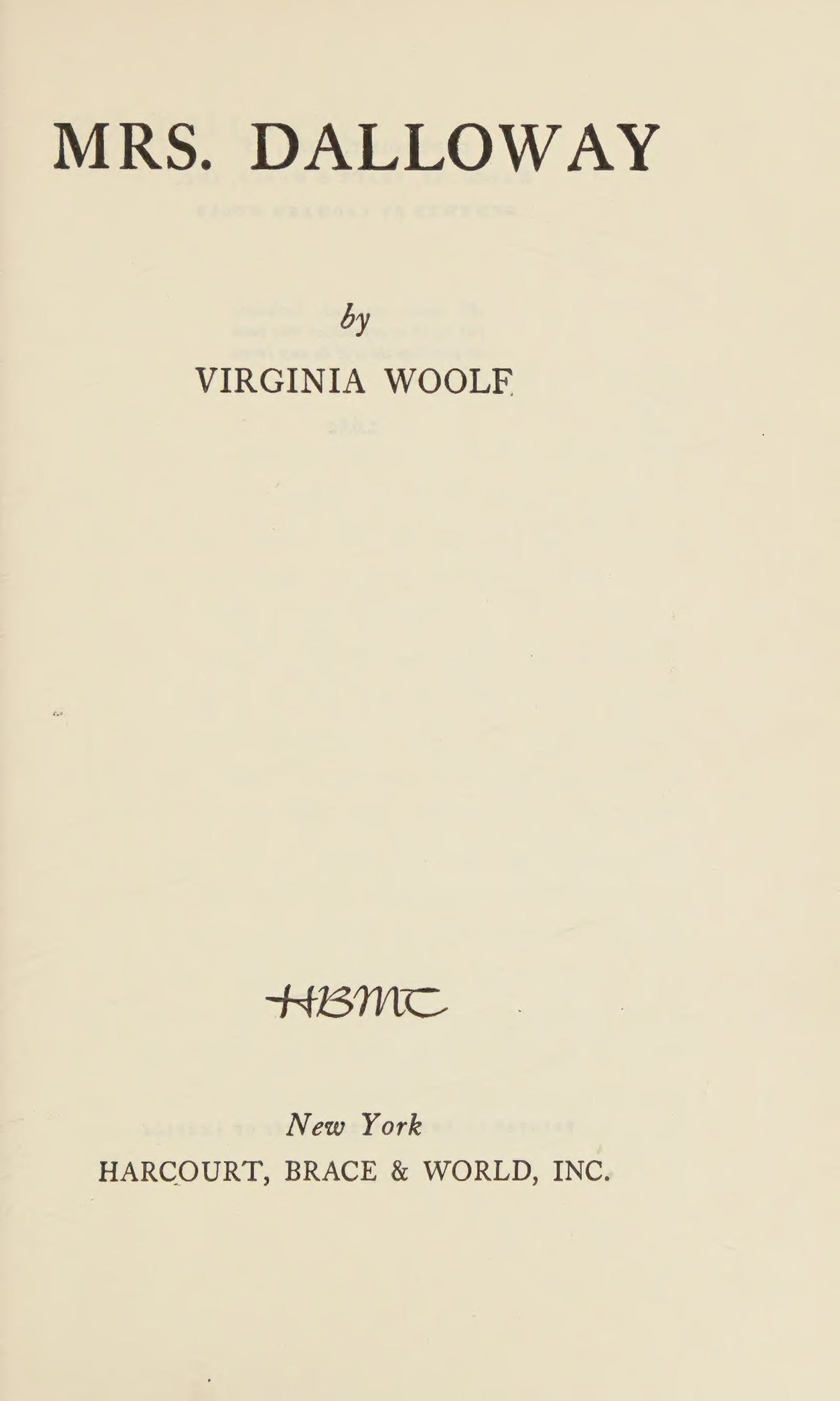Woolf, Virginia, Mrs Dalloway, 1925 facsimile (296 pages)