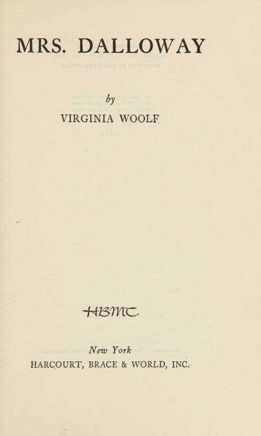 Woolf, Virginia, Mrs Dalloway, 1925 facsimile (296 pages)